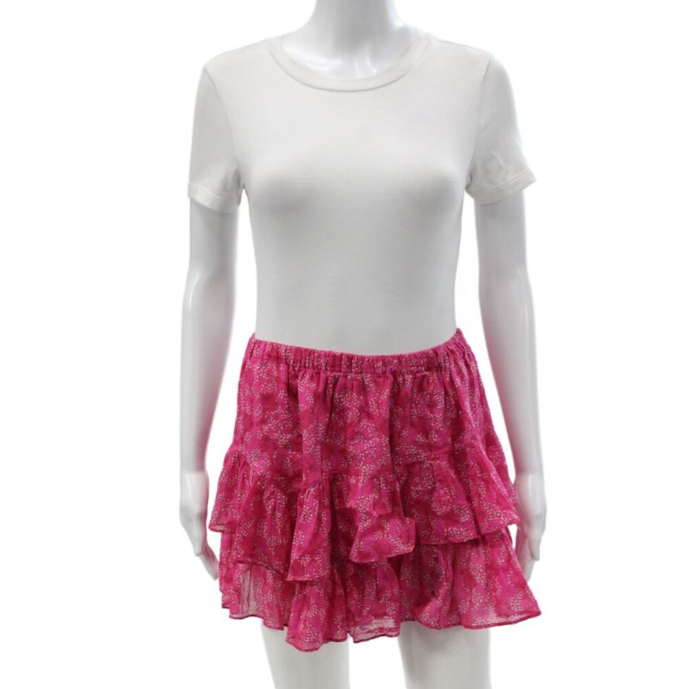 Marant Etoile Women Pink Floral Cotton Mini Skort Bohemian Size 40